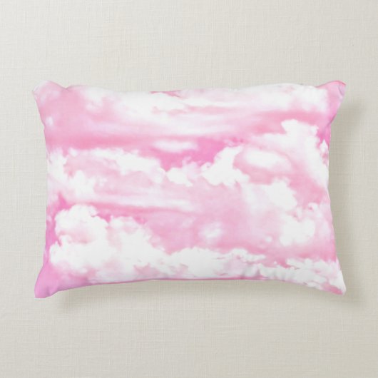 Festive roze wolken decoratief kussen (Voorkant)