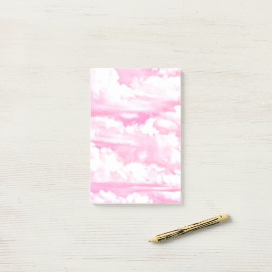 Festive roze wolken post-it® notes (Op bureau)