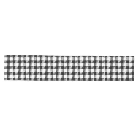 Festive Rustic Black White Gingham Pset Pattern Medium Tafelloper (Horizontaal)
