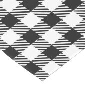 Festive Rustic Black White Gingham Pset Pattern Medium Tafelloper (Hoek)