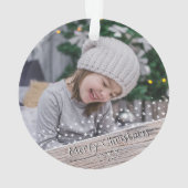 Festive Rustic Wood Stars Kerstmis Keepomwille Fot Ornament (achterkant)