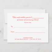 Festive Salon and Spa Holiday Cadeaubon (Achterkant)