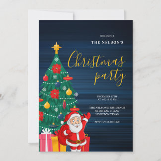Festive Santa Christmas Party Invitation | Holiday