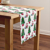 Festive Santa Christmas Table Runner Korte Tafelloper (Voorbeeld)