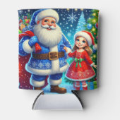 Festive Santa Claus and Snow Maiden Blikjeskoeler (Voorkant)