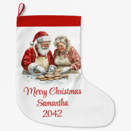 Festive Santa Claus Classic Red White Stocking Grote Kerstsok