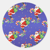 Festive Santa Claus Ronde Sticker (Voorkant)