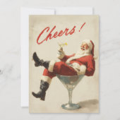 Festive Santa Holiday Cheers Feestdagenkaart (Voorkant)