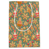 Festive Santa kerstcadeautas Medium Cadeauzakje (Voorkant)