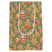 Festive Santa kerstcadeautas Medium Cadeauzakje (Achterkant)