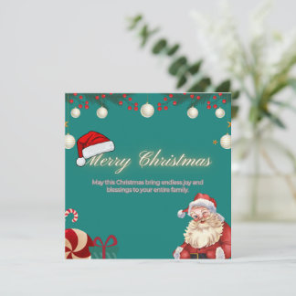 Festive Santa & Ornaments Christmas Feestdagenkaart