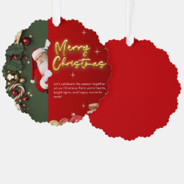 Festive Scalloped Ornament Card – Holiday