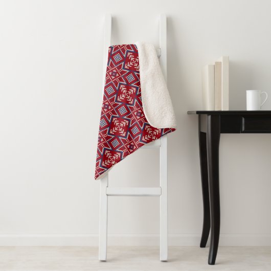 Festive Scandinavian Sweater Pattern Sherpa Deken (In situ)