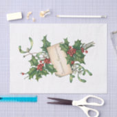 Festive Season's Greetings met Holly & Mistletoe Tissuepapier (Craft)