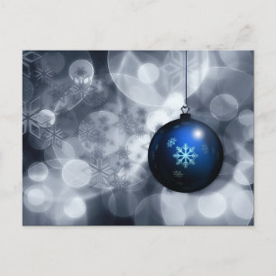 Festive Silver and Blue Holiday Corporate Briefkaa Feestdagenkaart