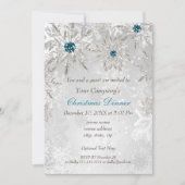 Festive Silver aqua Invitation de fête (Devant)