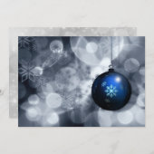 Festive Silver en Blue Business feestdagen Card Feestdagenkaart (Voorkant / Achterkant)