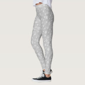 Festive Silver Grey and White Kerstmis Snow Leggings (Links)