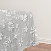 Festive Silver Grey and White Kerstmis Snow Tafelkleed (Voorbeeld)