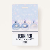 Festive Silver-kerstballen op sneeuw Badge (Voorkant)