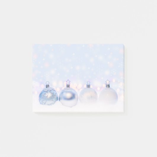Festive Silver-kerstballen op sneeuw Post-it® Notes (Voorkant)