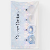 Festive Silver-kerstballen op sneeuw Spandoek (Verticaal)