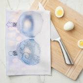 Festive Silver-kerstballen op sneeuw Theedoek (Quarter Fold)