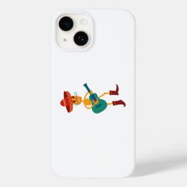 Festive Skeleton Guitar Player Case-Mate iPhone 14 Hoesje
