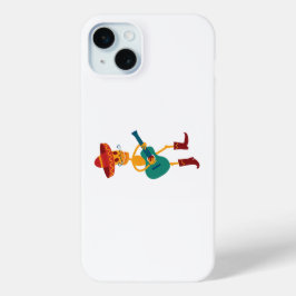 Festive Skeleton Guitar Player iPhone 15 Mini Hoesje
