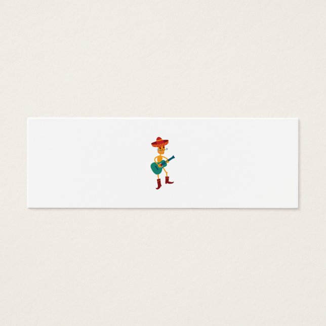 Festive Skeleton Guitar Player Mini Visitekaartjes (Voorkant)