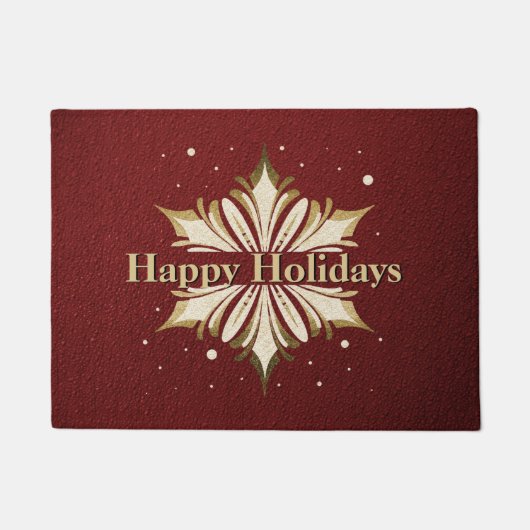 Festive Snowflake Holiday Greeting door Mat (Voorkant)
