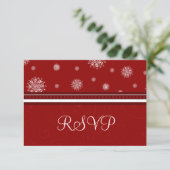 Festive Snowflakes Noël Mariage Cartes RSVP (Debout devant)