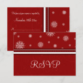 Festive Snowflakes Noël Mariage Cartes RSVP (Devant / Derrière)