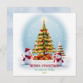 Festive Snowman, Carte de Noël (Devant / Derrière)