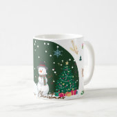 "Festive Snowman Christmas Mug - Conception hivern (Devant droit)