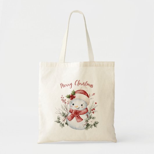 Festive Snowman Christmas Tote Bag (Devant)