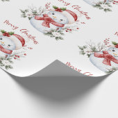 Festive Snowman Christmas Wrapping Paper Cadeaupapier (Hoek)