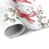 Festive Snowman Christmas Wrapping Paper Cadeaupapier (Rol Hoek)
