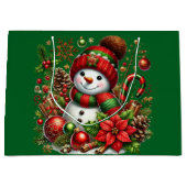 Festive Snowman Groot Cadeauzakje (Voorkant)
