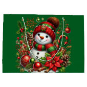 Festive Snowman Groot Cadeauzakje (Achterkant)