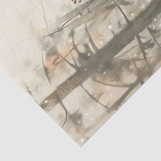 Festive Snowman in Forest Decoupage Tissuepapier (Detail)