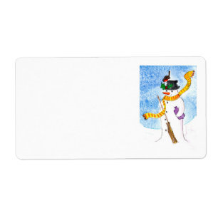 Festive Snowman-verzendlabels Etiket