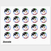 Festive Snowmen Ronde Sticker (Vel)