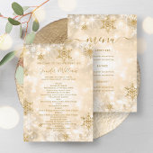 Festive Sparkle Gold - Programme de menu de mariag