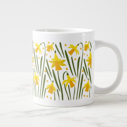Festive Spring Yellow Daffodils Extra Grote Beker (Rechts)