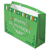 Festive St. Patrick's Day Green Groot Cadeauzakje (Achterkant Gekanteld)