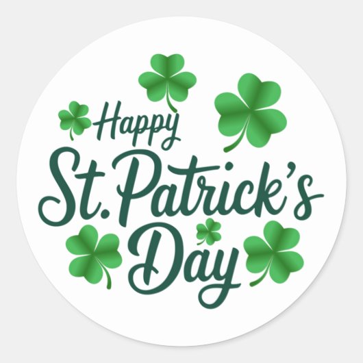 Festive St. Patrick's Day with Shamrock Border Ronde Sticker (Voorkant)