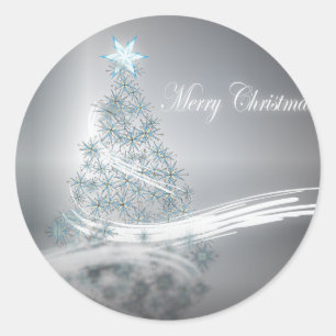 Festive Star Chic-kerstEvergreen Ronde Sticker