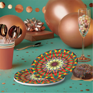 Festive Star Fractal Design Paper Borden Papieren Bordje