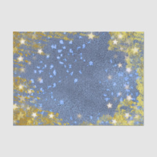 Festive Starry Blue en Gold Modern Glam Tissuepapier